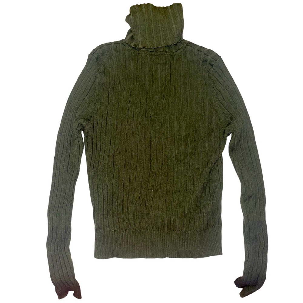Green Zara Long-sleeve Turtle Neck Top